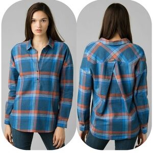 Prana Dante Flanel Top 1/3 button-up